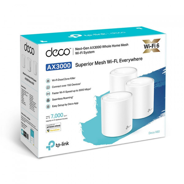 Bộ phát wifi Mesh Tp-Link Deco X60 3 pack WIFI 6 AX3000