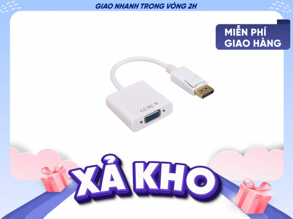 Cáp chuyển đổi Display Port to VGA Đen/ Trắng