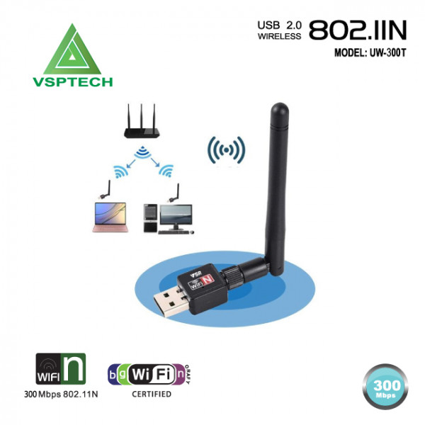USB2.0 Wireless VSP 802.IIN UW-300T