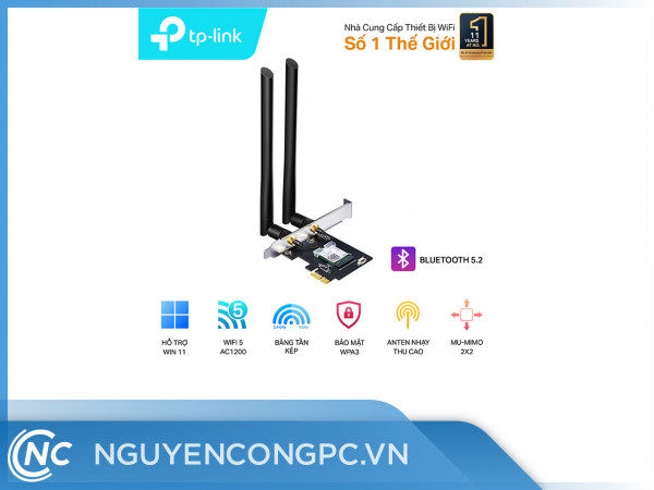 Card mạng không dây PCIe TP-Link Archer T5E Wireless AC1200, Bluetooth 4.0