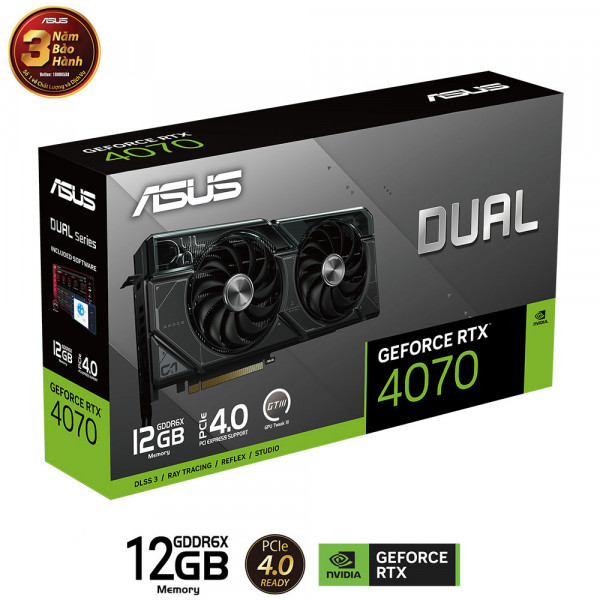 Card màn hình ASUS Dual GeForce RTX™ 4070 12GB GDDR6X