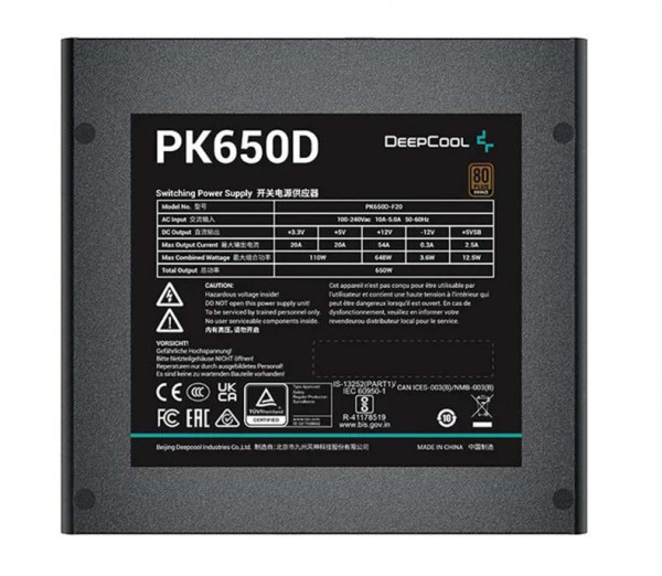 Nguồn Deepcool PK650D 650W (80 Plus Bronze/ Non Modular)