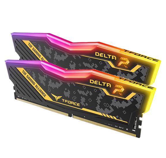 Ram TEAMGROUP T-FORCE DELTA TUF Gaming Alliance RGB 16GB (2*8GB) DDR4 3200MHz LED