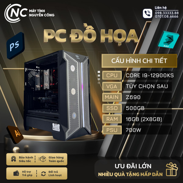 NCPC (i9-12900KS/ Z690/ 16GB RAM/ 500GB SSD/ 700W)