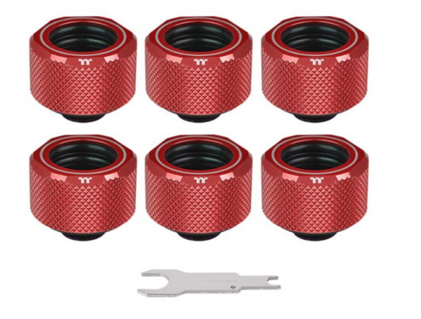Ống nối Pacific C Pro G1/4 PETG Tube 16mm OD Compression-Red (6-Pack Fittings)CL-W209-CUOORE-B Thermaltake