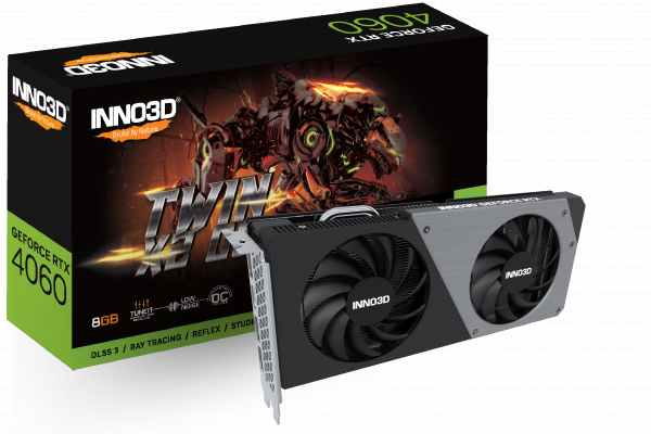 Card màn hình INNO3D GEFORCE RTX 4060 TWIN X2 OC BLACK