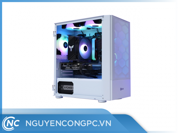 Vỏ Case César Light White (Sẵn 3 Fan RGB)