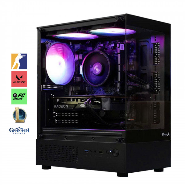 [TẶNG MÀN HÌNH] Bộ PC Gaming AMD Ryzen 5 5500, RAM 16GB, VGA RX 6500 XT 4GB