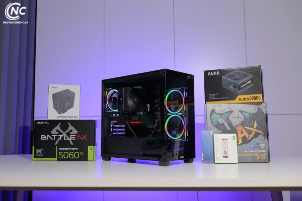 Bộ PC NCPC X NVIDIA | VGA RTX 5060 Ti 8GB, Core i5-14400F, Ram 16G  - POWERED BY COLORFUL [ TẶNG MÀN HÌNH AOC]