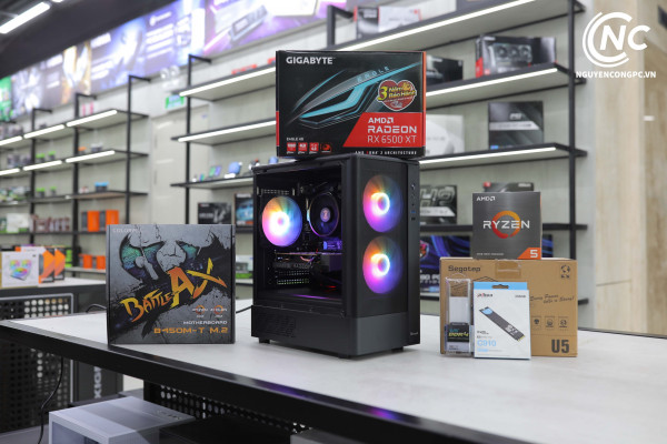 Bộ PC Gaming Ryzen 5 5500, Ram 16GB, SSD 256GB, RX 6500XT [TẶNG MÀN HÌNH]