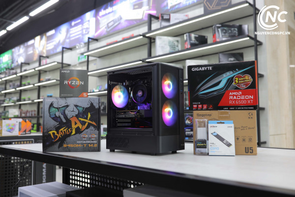 Bộ PC Gaming Ryzen 5 5500, Ram 16GB, SSD 256GB, RX 6500XT [TẶNG MÀN HÌNH]