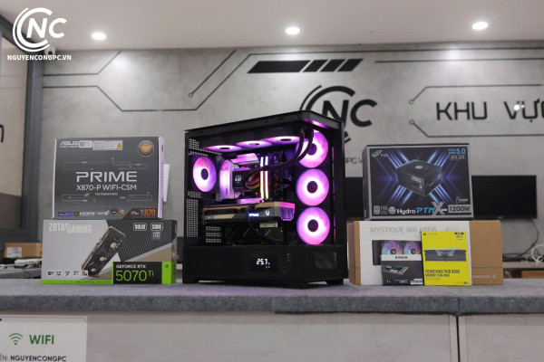 Bộ PC Gaming AMD Ryzen 7 9800X3D, RAM 32GB, RTX 5070 Ti 16GB