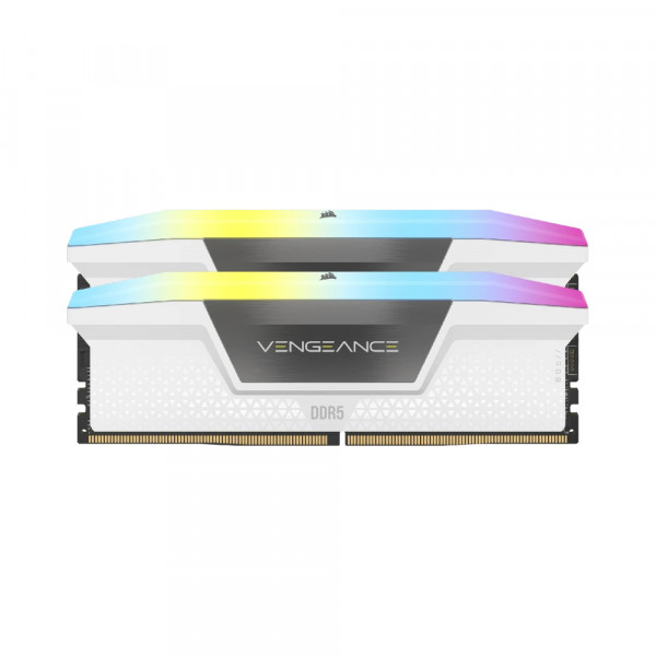 KIT RAM CORSAIR VENGEANCE RGB 32GB (2x16GB) DDR5 5200MHz White (CMH32GX5M2B5200C40W)