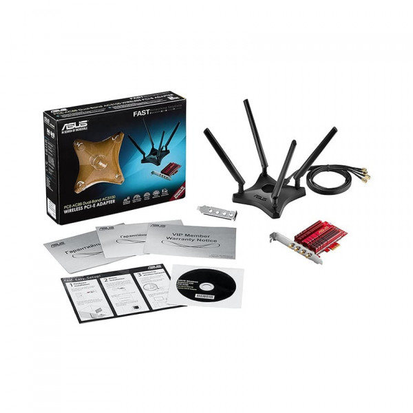 Card mạng không dây ASUS model PCE - AC88 Dual - Band AC3100Mbps