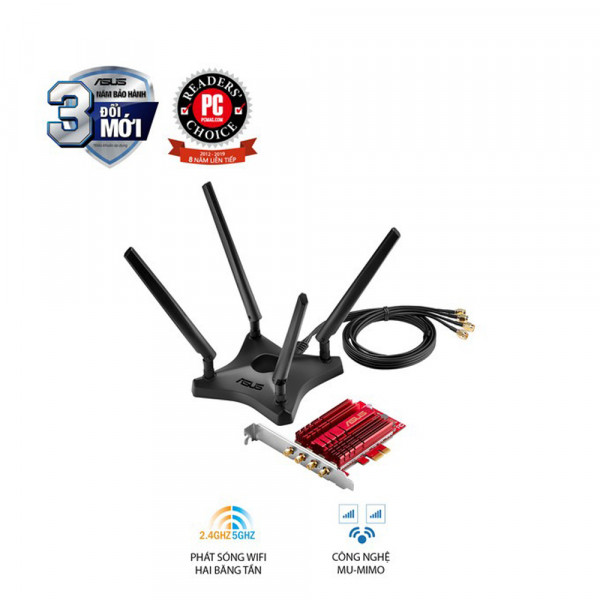 Card mạng không dây ASUS model PCE - AC88 Dual - Band AC3100Mbps