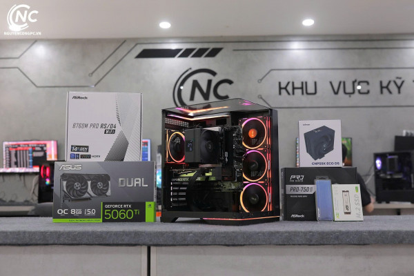 Bộ PC Gaming Intel Core i5-14400F, RAM 16GB, SSD 512GB, VGA RTX 5060 Ti 8GB
