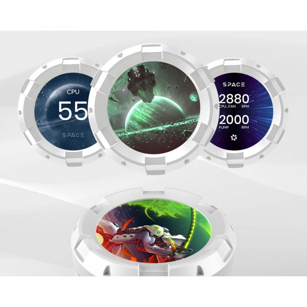 Tản nhiệt nước ID-COOLING SPACE SL360 WHITE (Màn Hình LCD Hiển Thị Thông Số)