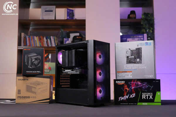 Bộ PC Đồ Họa Intel Core i5-14600KF, Ram 16GB, RTX 3050 6GB [TẶNG MÀN HÌNH]