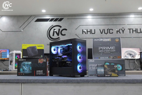 Bộ PC Gaming Ryzen 7 7800X3D, Ram 32GB, SSD 256GB, RX 9070 XT 16GB