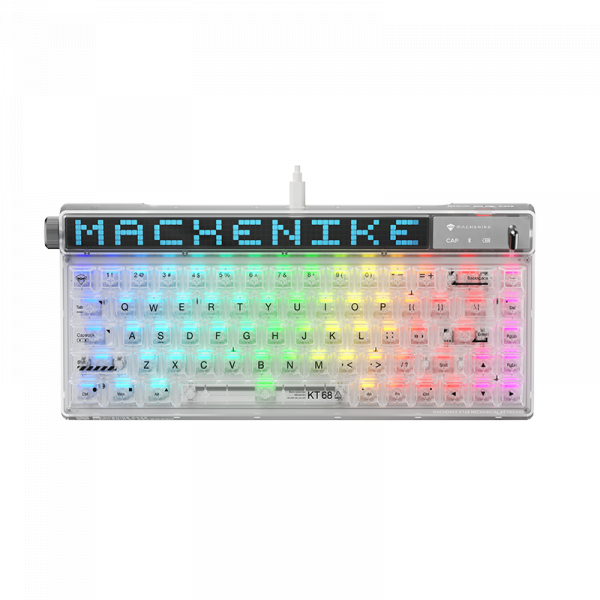 Bàn Phím Wireless Mechanical KT68 Pro White Three-Mode