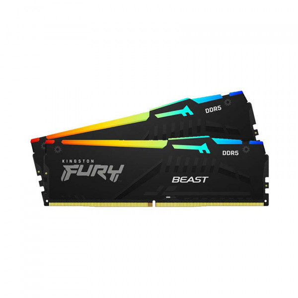 RAM KINGSTON FURY BEAST BLACK RGB XMP (KF560C40BBAK2-64) 64GB (2X32GB) DDR5 6000MHZ