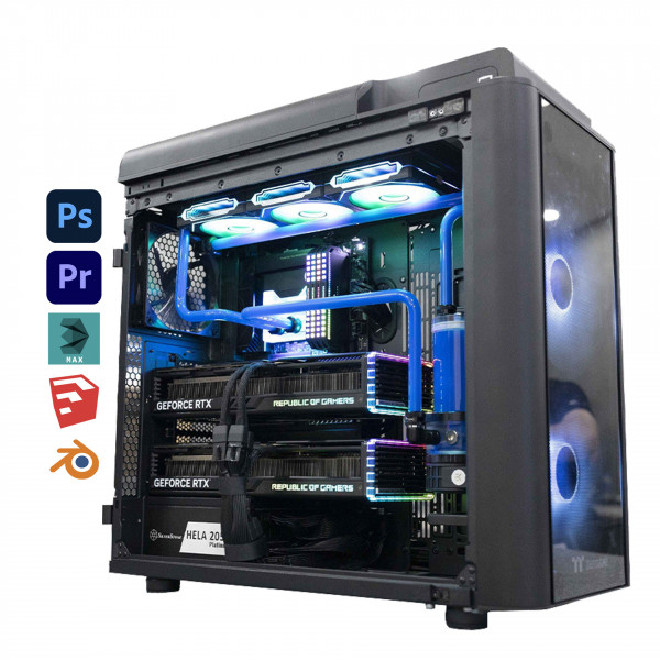 Bộ PC AI : Intel Core I9 14900K / Dual RTX 5090 32G / Tản Nước Custom
