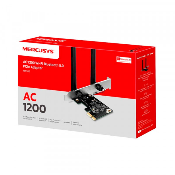 Card thu Wifi MERCUSYS MA30E AC1200 (2 anten, Bluetooth 5.0)