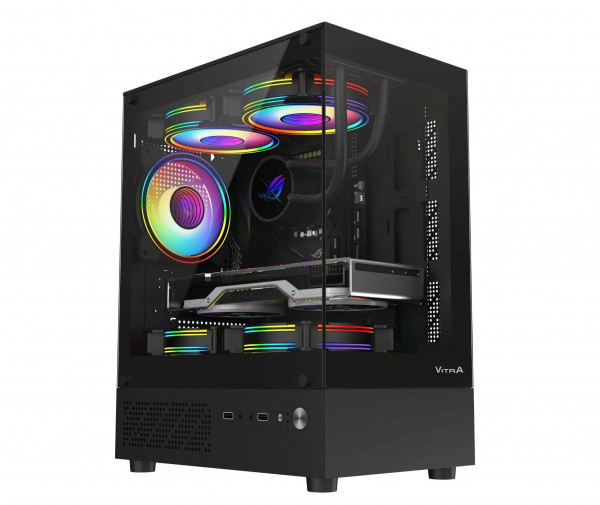 Vỏ Case VITRA ATLANTIS X6 LITE BLACK (MATX | Màu Đen | 3Fan RGB)