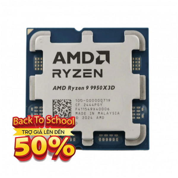CPU AMD Ryzen 9 9950X3D Tray (AMD AM5 - 16 Core - 32 Thread - Base 4.3Ghz - Turbo 5.7Ghz - Cache 140MB)