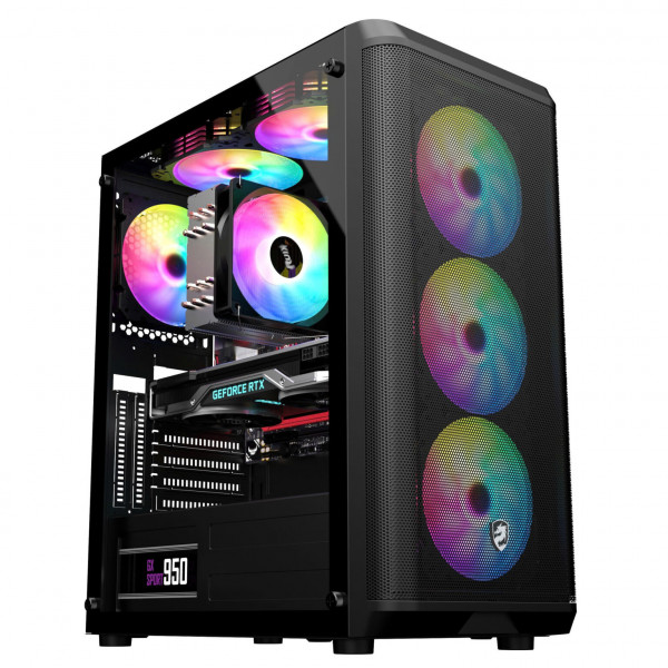 Vỏ Case VITRA SAPHIRA AX10 BLACK KÈM 3FAN RGB