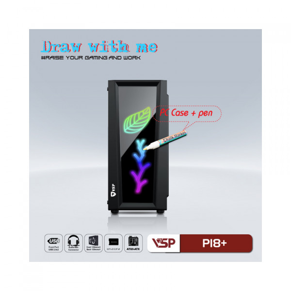 Vỏ Case VSP P18+ Black(ATX | Màu Đen)