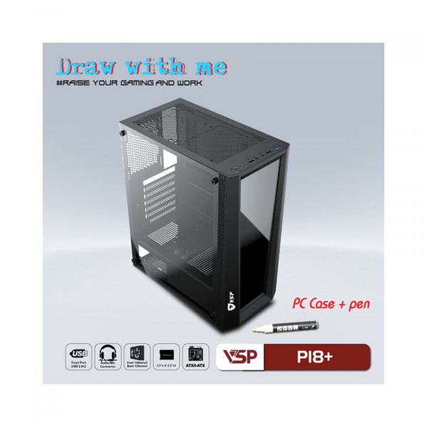 Vỏ Case VSP P18+ Black(ATX | Màu Đen)