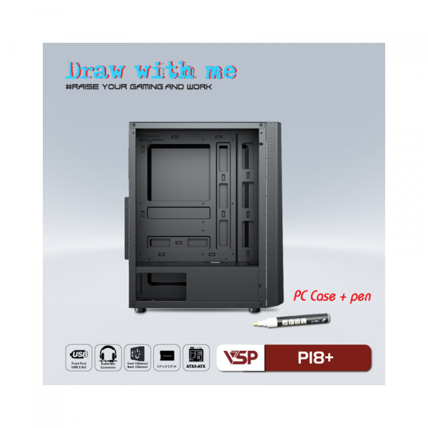 Vỏ Case VSP P18+ Black(ATX | Màu Đen)