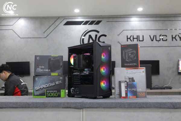 Bộ PC Gaming AMD Ryzen 5 7500X3D, Ram 16GB, VGA RTX 5060Ti 16G [TẶNG MÀN HÌNH]