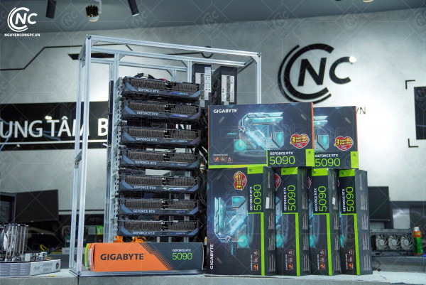 Bộ PC AI: 7 VGA RTX 5090 32GB, CPU AMD Threadripper 7965WX