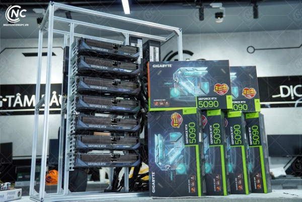 Bộ PC AI: 7 VGA RTX 5090 32GB, CPU AMD Threadripper 7965WX