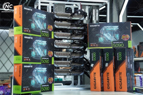 Bộ PC AI: 7 VGA RTX 5090 32GB, CPU AMD Threadripper 7965WX