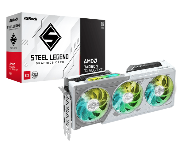Card Màn Hình ASRock AMD Radeon RX 9060 XT Steel Legend 8GB OC (RX9060XT SL 8GO)