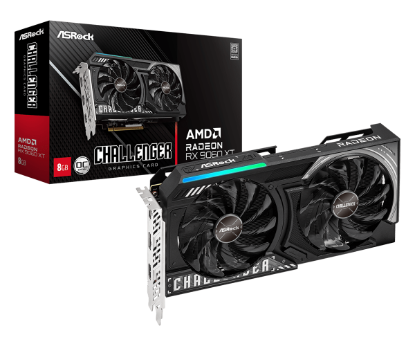 Card Màn Hình ASRock AMD Radeon RX 9060 XT Challenger 8GB OC (RX9060XT CL 8GO)