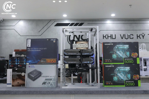 Bộ PC AI Ryzen Threadripper 7960X, 2x RTX 5090 32GB, RAM 128GB