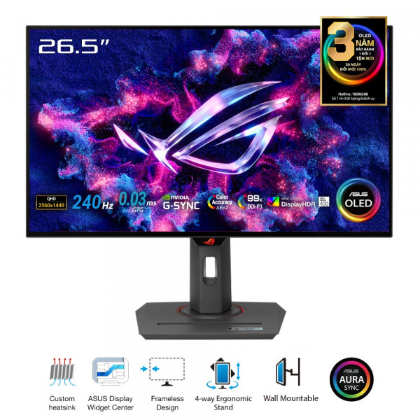 Màn Hình Gaming ASUS ROG Strix OLED XG27AQDMG (27 Inch, QHD, OLED, 240Hz, G-SYNC, DisplayHDR 400)