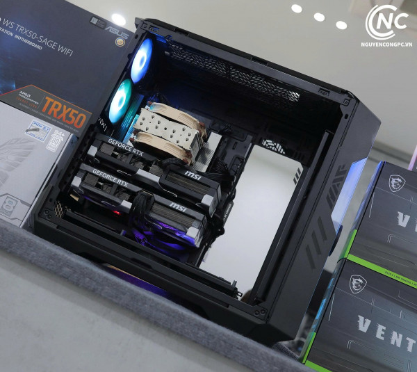 Bộ PC AI AMD Ryzen Threadripper 7970X, 128GB RAM DDR5, Dual VGA RTX 5090 32G