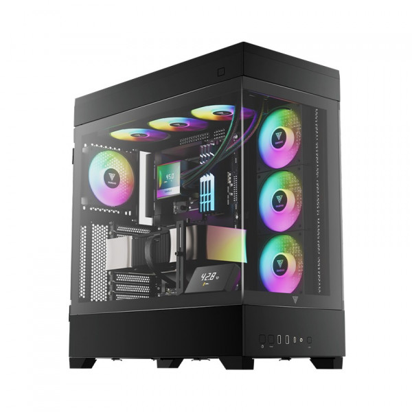 Vỏ Case GAMDIAS ATLAS P1 BLACK (E-ATX, Mid Tower, Kèm 4 Fan, Hub)