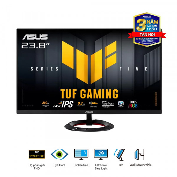 Màn Hình Gaming ASUS TUF VG249Q5R (23.8 inch, IPS, FHD, 200Hz, 0.3ms, Speaker)