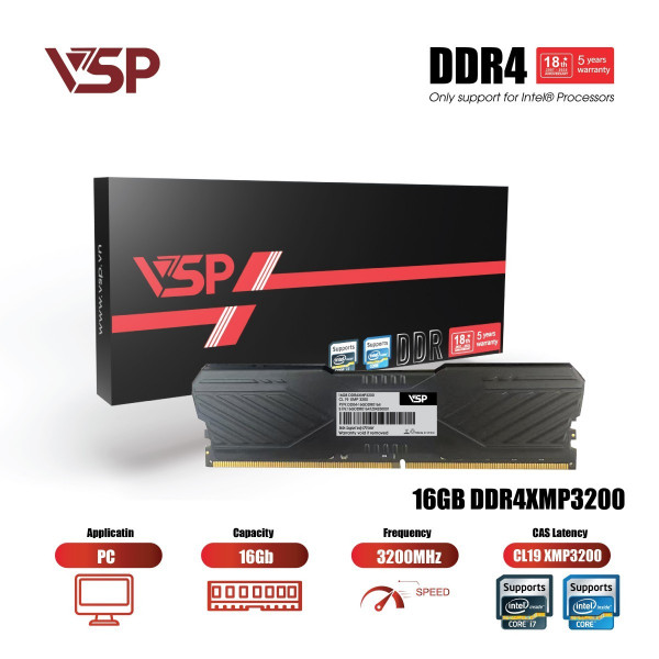 RAM VSP DDR4 16GB - 3200MHz (only support Intel)