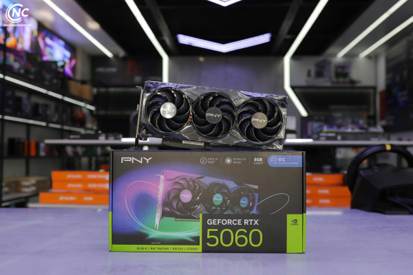 Card màn hình PNY GeForce RTX 5060 8GB ARGB EPIC-X RGB OC Triple Fan (VCG50608TFXXPB1-O)