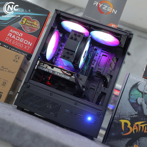 Bộ PC Gaming AMD Ryzen 5 5500, Ram 16GB, VGA RX 6500XT [TẶNG MÀN HÌNH]