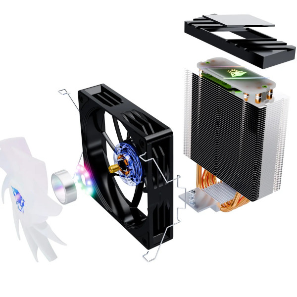 Tản Nhiệt Khí Leopard K400 RGB (Fan 120mm, Đen)