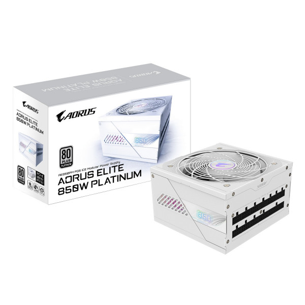 Nguồn Máy Tính Gigabyte AORUS ELITE GP-AE850PM PG5 ICE 850W (80 Plus Platinum, Full Modular, Màu Trắng)