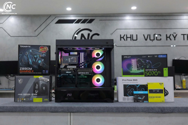 Bộ PC Intel Core Ultra 7 265K, RAM 64GB DDR5, VGA RTX 5070 Ti 16GB